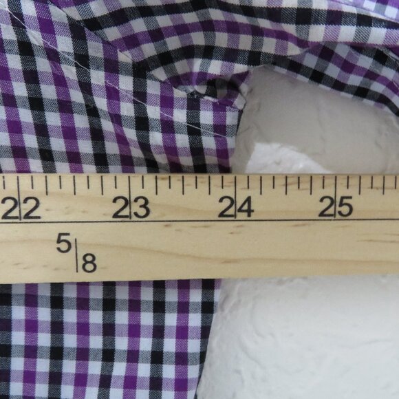 Nick Graham* Men's Long Sleeve Button Down Curved Hem Plaid Dress Shirt~ Size XL - Picture 7 of 10